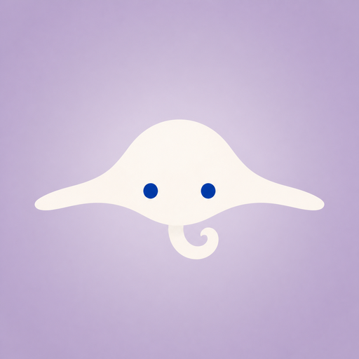 The assimilMATE app icon: the ivory ray on lilac.